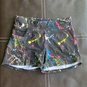 Justice black paint splatter shorts!